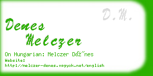 denes melczer business card